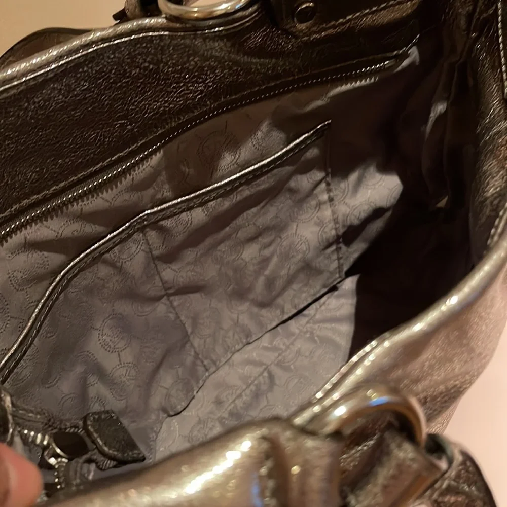 Michael by Michael Kors Silver Soft Leather Satchel - Picture 7 of 10